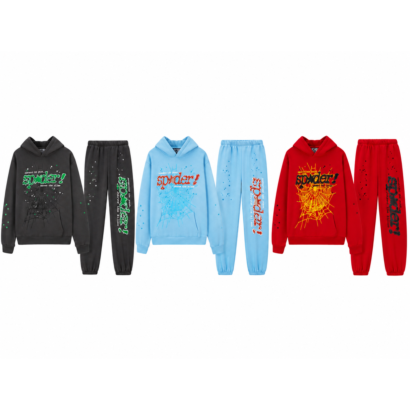 Men’s Spider Tracksuit Spider Hoodie And Pants Set Hoodie Spider Web Hoodie And Bottoms Sweatsuits